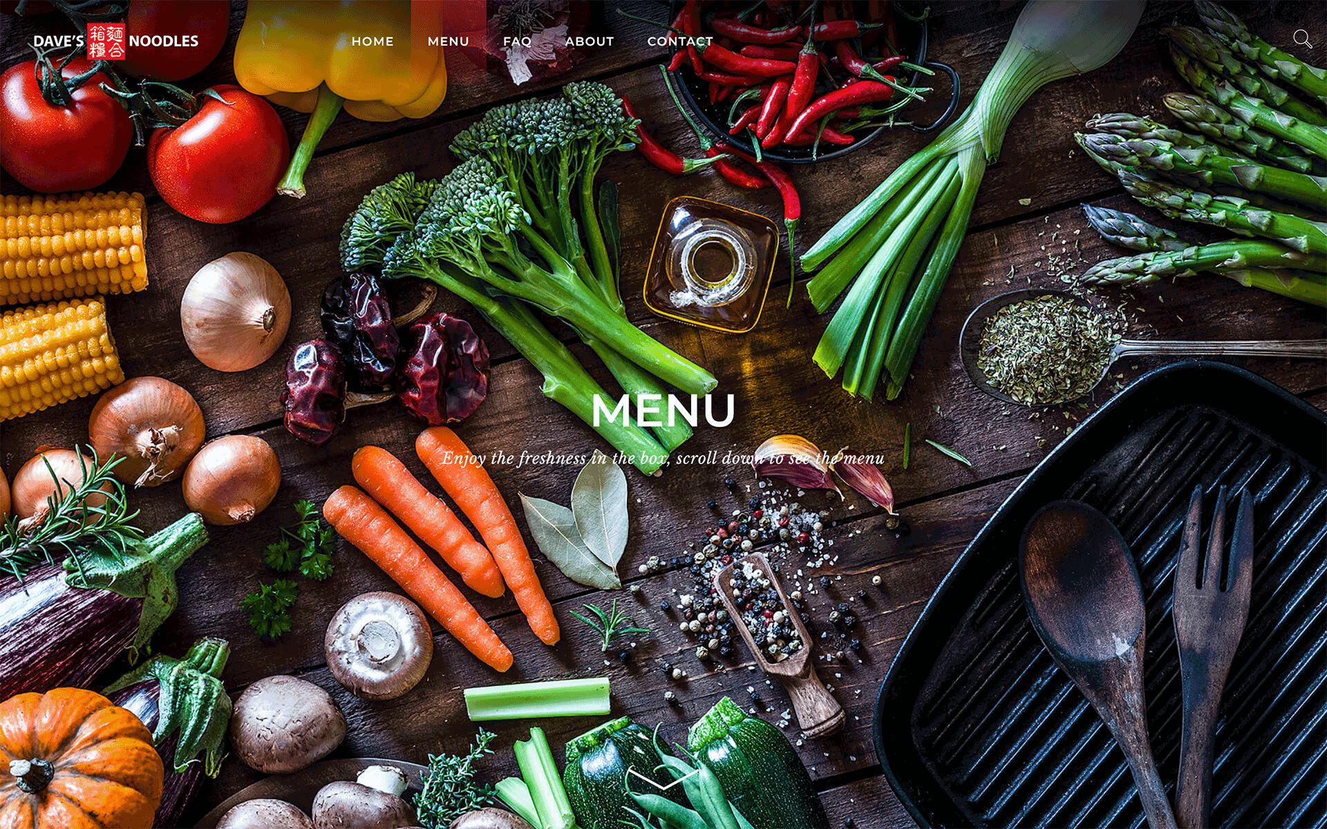 Daves noodles desktop menu