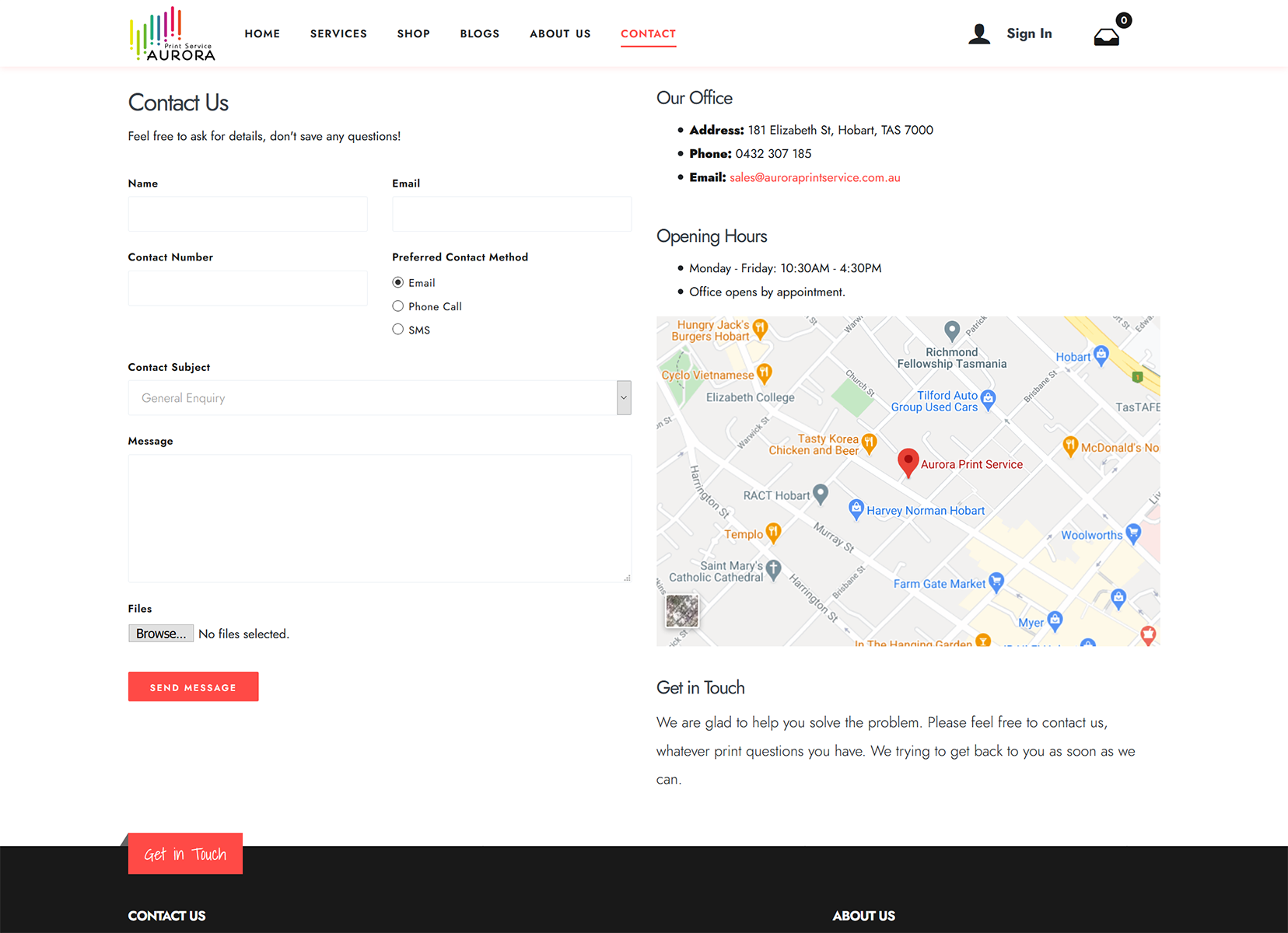 Aps desktop contact