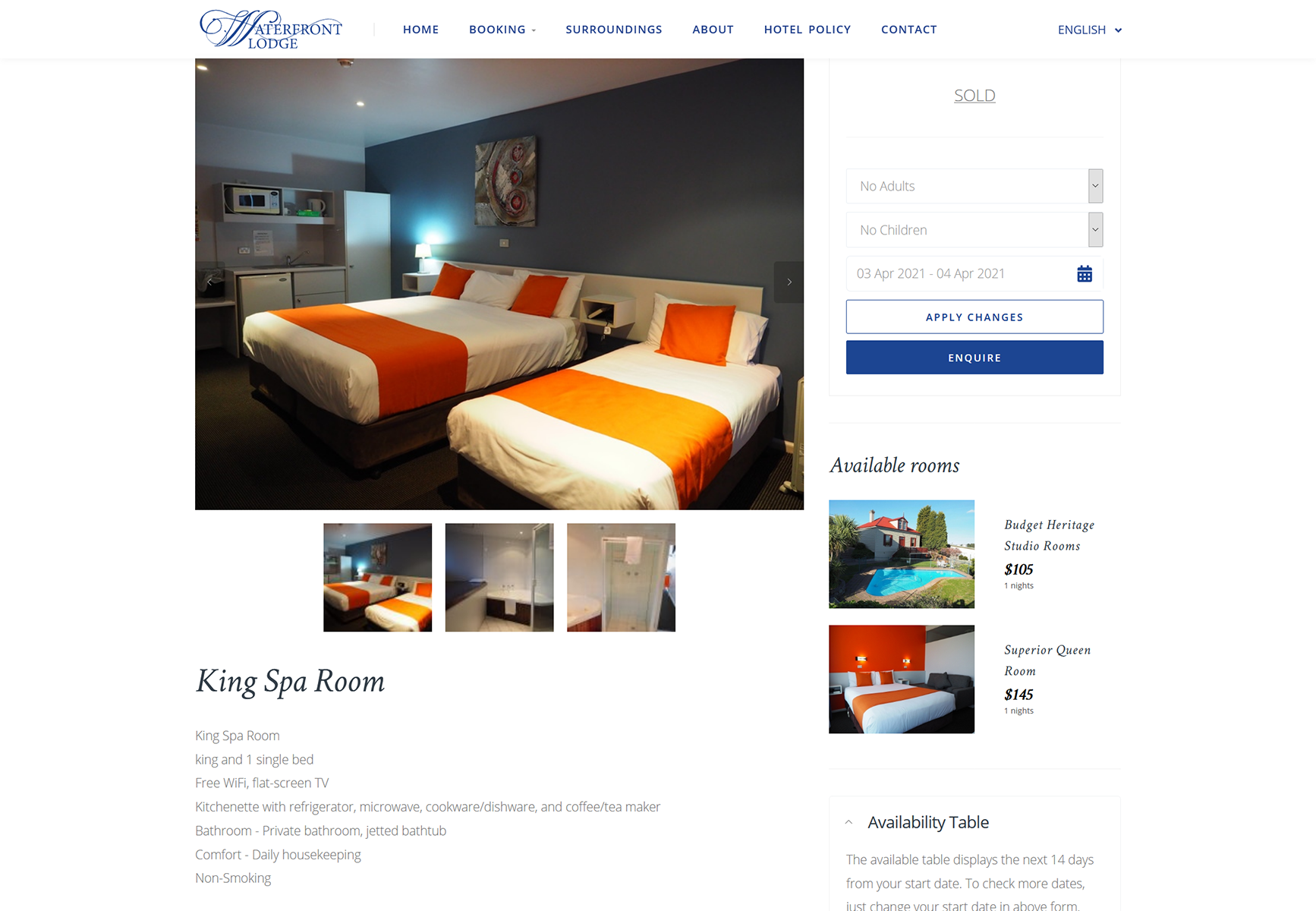 Waterfront desktop room details